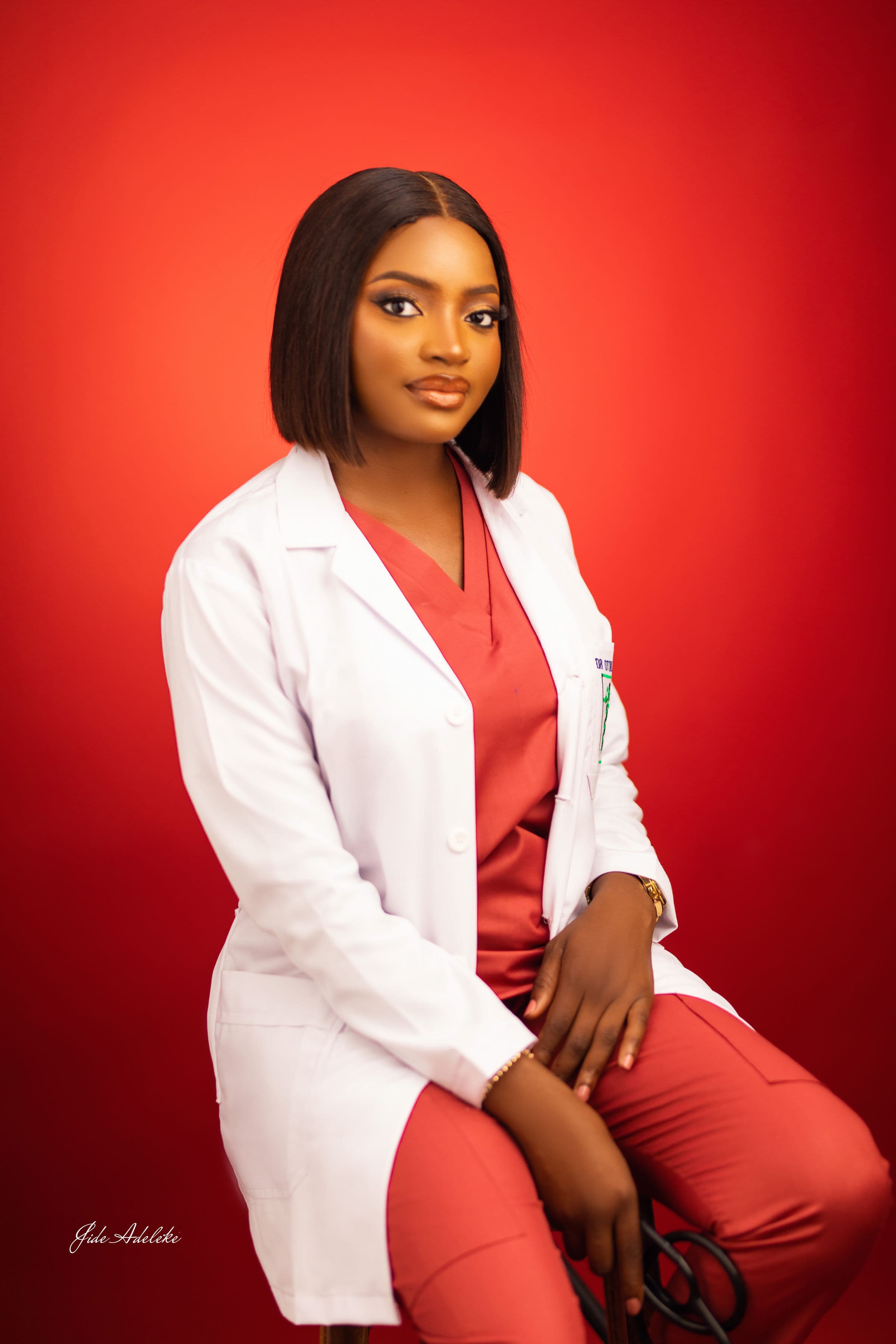 Eunice Otowo at work on a prototype